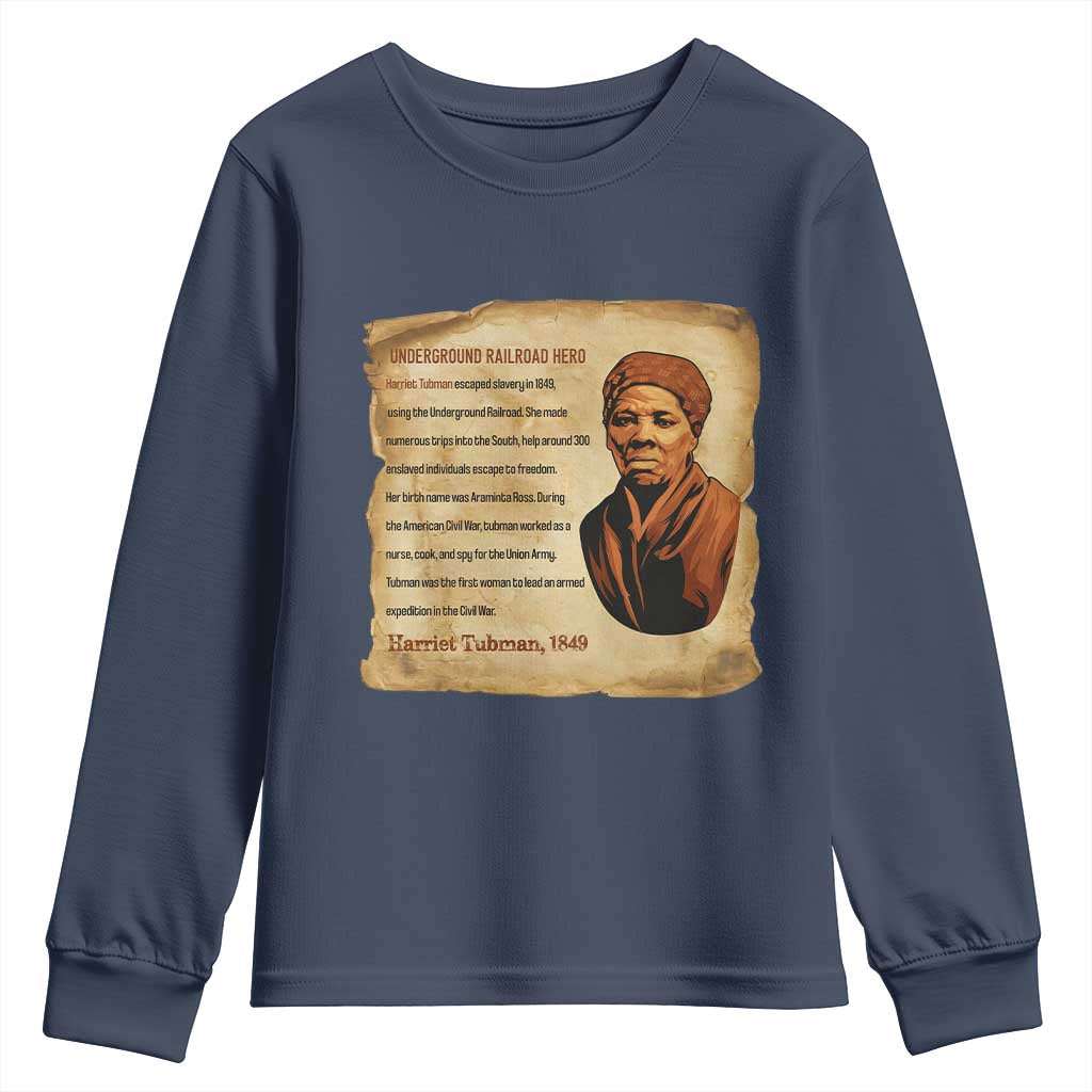 Harriet Tubman Youth Sweatshirt Black American Hero Underground Railroad