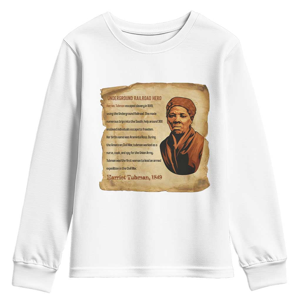 Harriet Tubman Youth Sweatshirt Black American Hero Underground Railroad