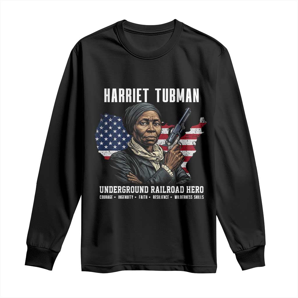 Harriet Tubman Patriotic Long Sleeve Shirt Female Empowerment History Gift