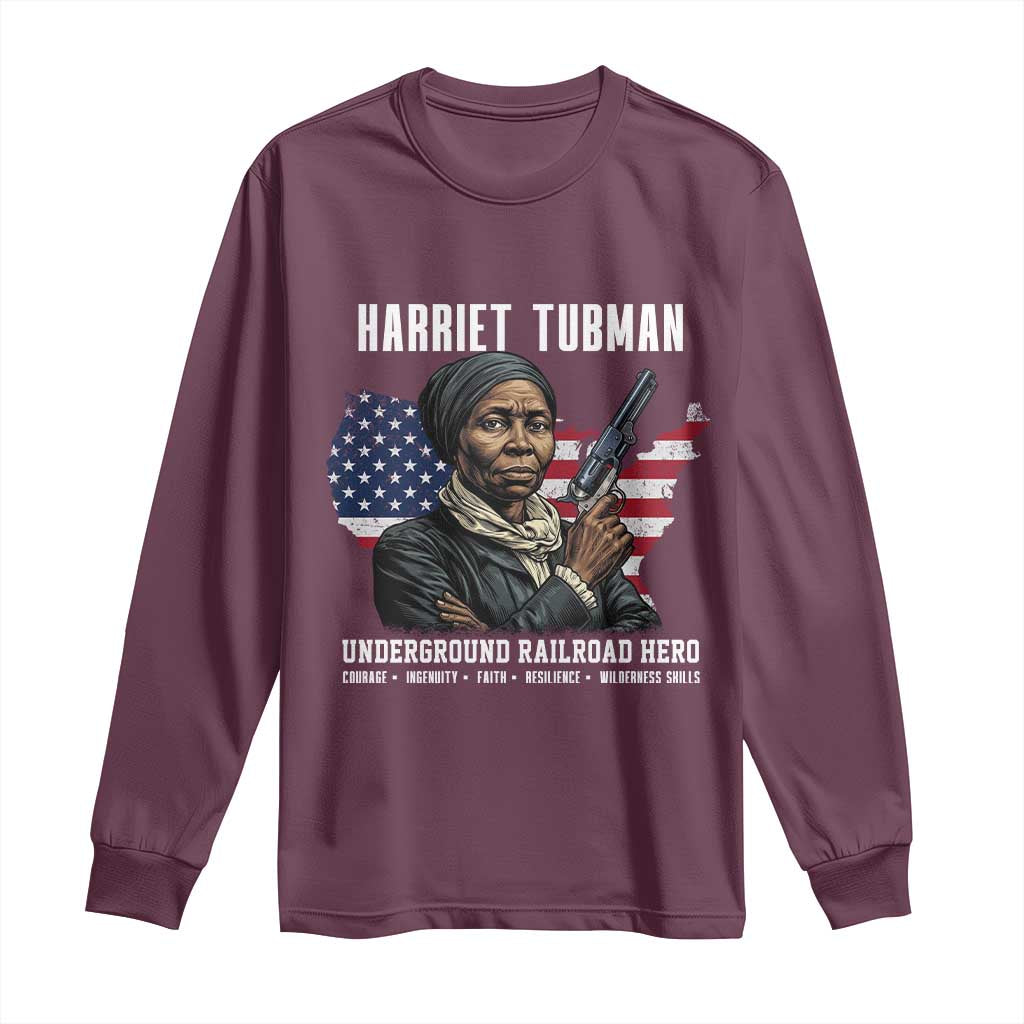 Harriet Tubman Patriotic Long Sleeve Shirt Female Empowerment History Gift