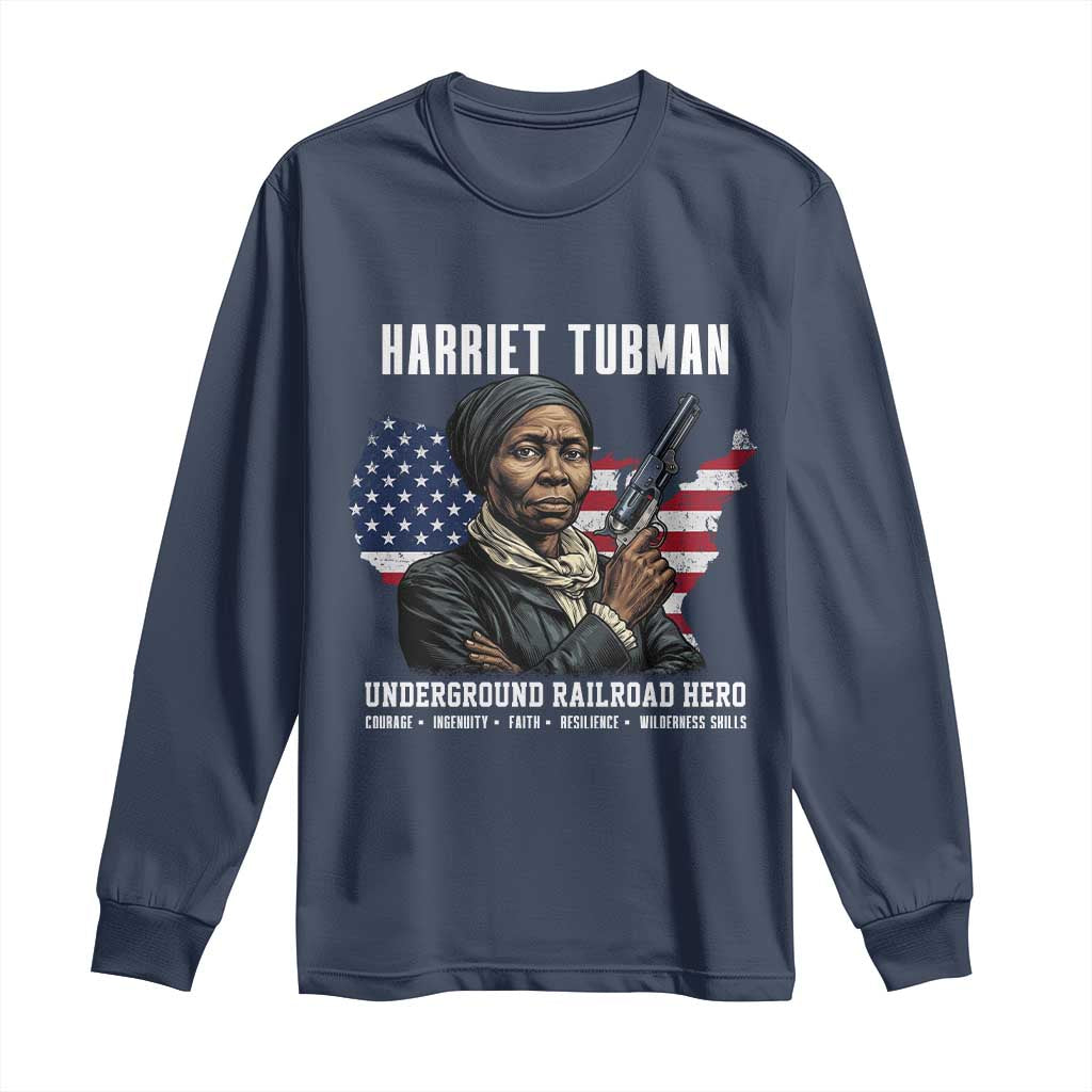 Harriet Tubman Patriotic Long Sleeve Shirt Female Empowerment History Gift