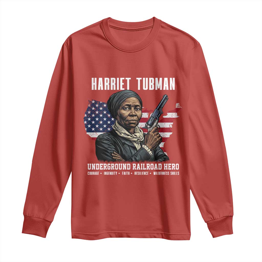Harriet Tubman Patriotic Long Sleeve Shirt Female Empowerment History Gift