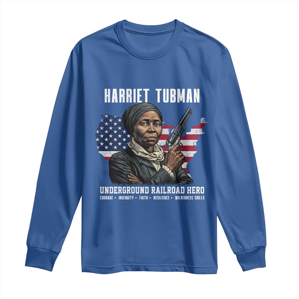 Harriet Tubman Patriotic Long Sleeve Shirt Female Empowerment History Gift