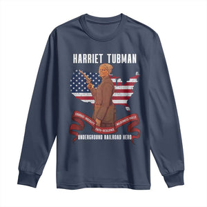 Harriet Tubman Patriotic Long Sleeve Shirt Strong Black Women Pride