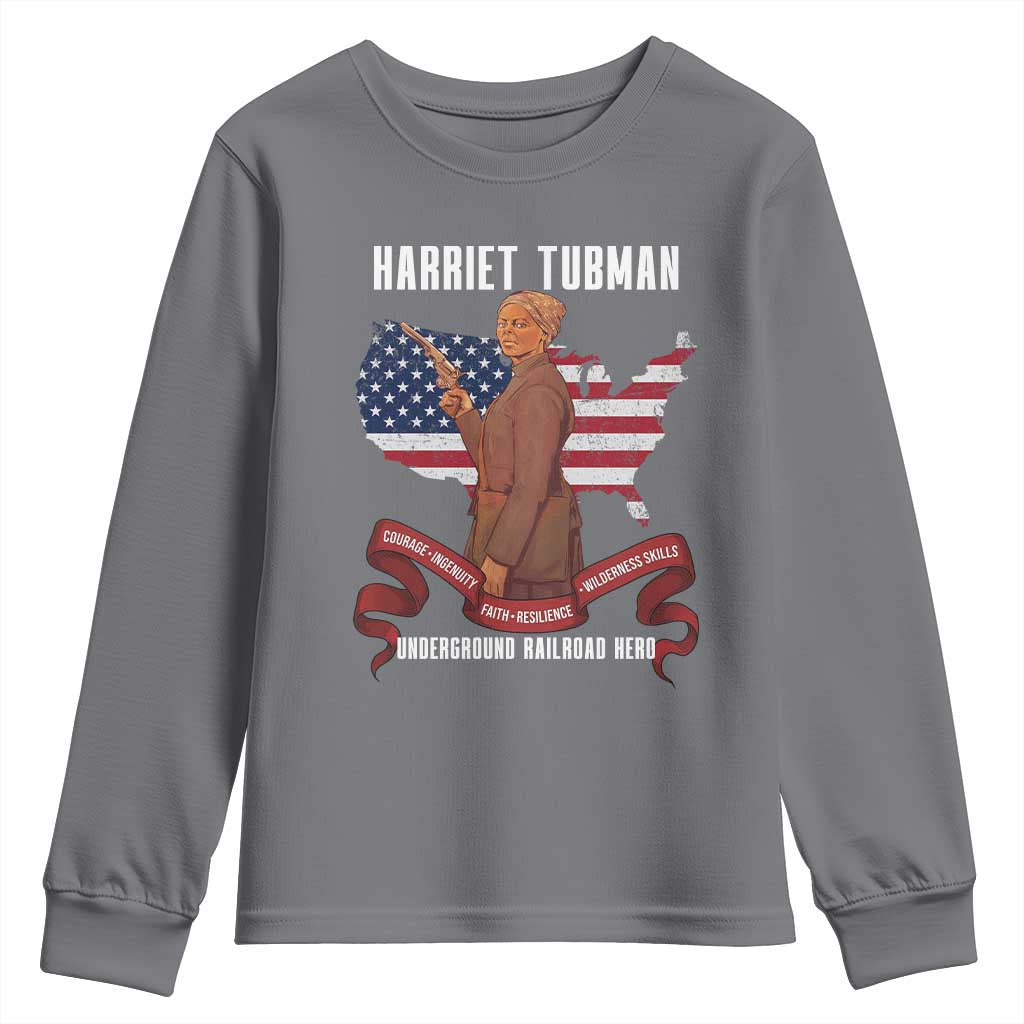 Harriet Tubman Patriotic Youth Sweatshirt Strong Black Women Pride
