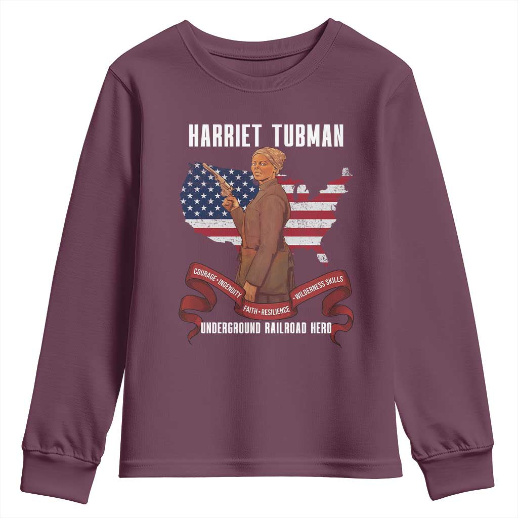 Harriet Tubman Patriotic Youth Sweatshirt Strong Black Women Pride