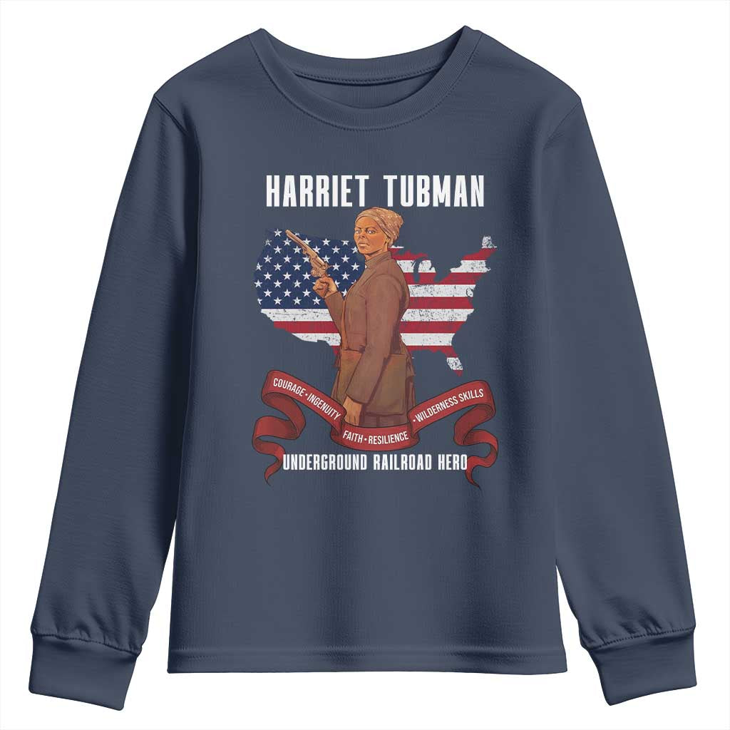 Harriet Tubman Patriotic Youth Sweatshirt Strong Black Women Pride