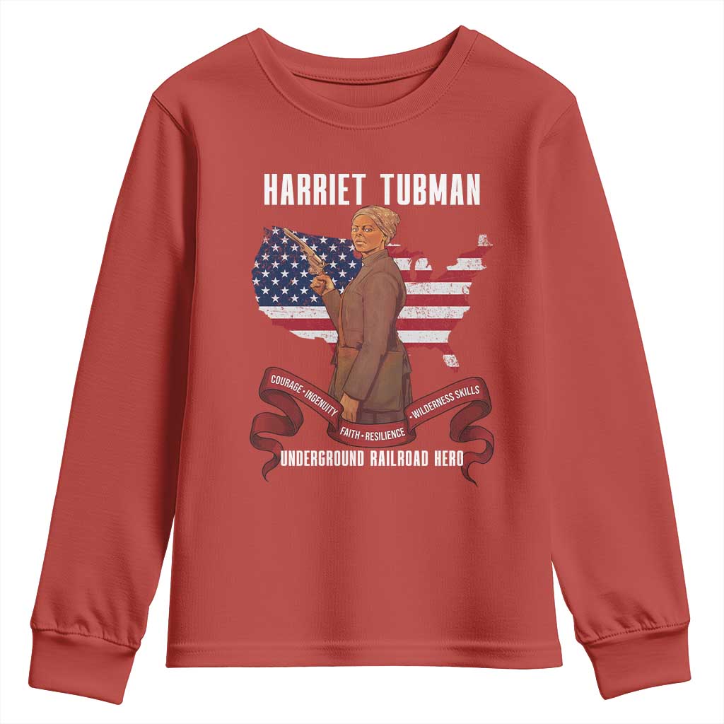 Harriet Tubman Patriotic Youth Sweatshirt Strong Black Women Pride
