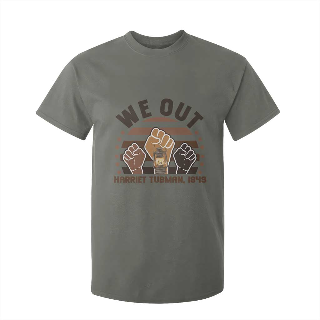 Harriet Tubman We Out 1849 T Shirt For Kid Vintage Sunset Black American Hero