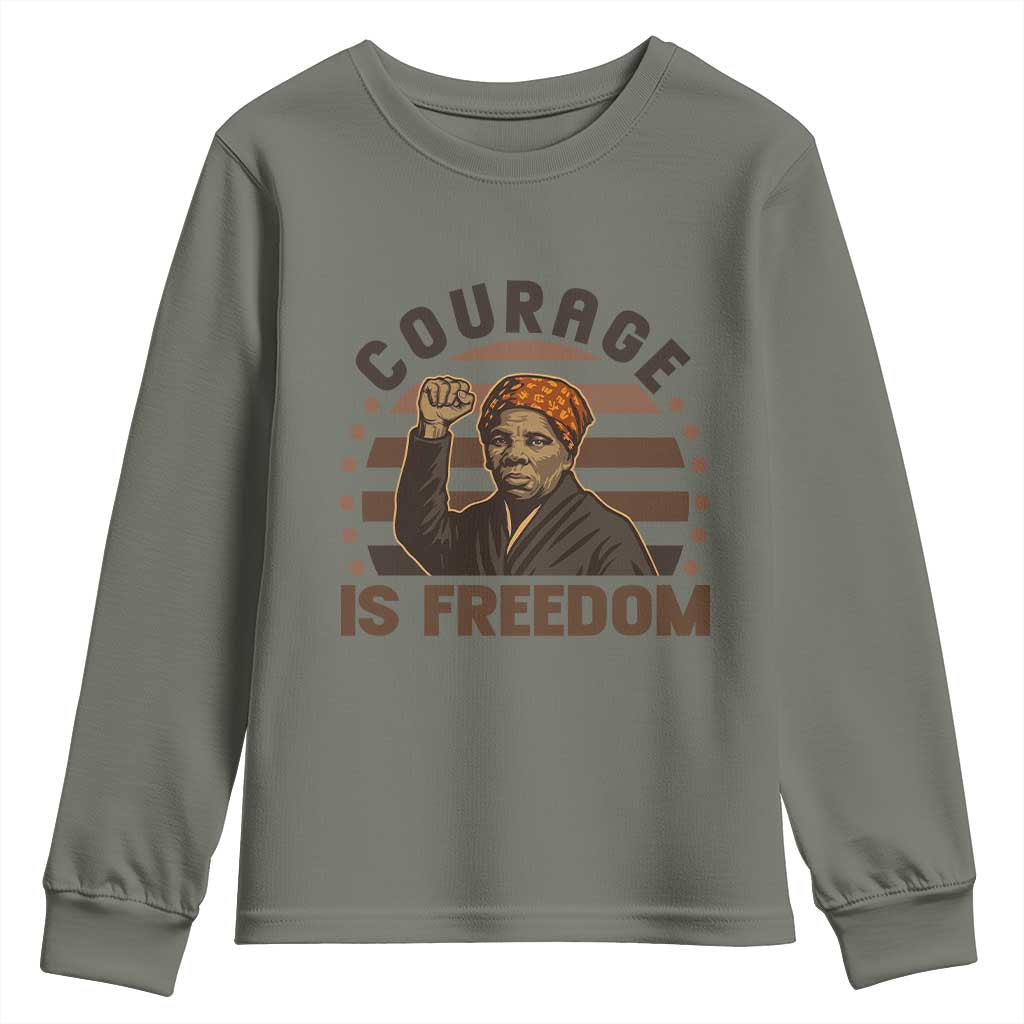 Harriet Tubman Legacy Youth Sweatshirt Courage Is Freedom