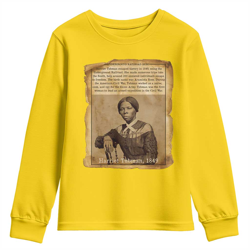 Harriet Tubman Tribute Youth Sweatshirt Civil Rights Leader Black History Gift