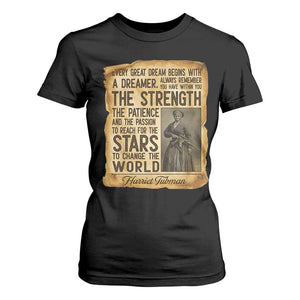 Harriet Tubman Quote T Shirt For Women Strength Patience Passion To Change The World