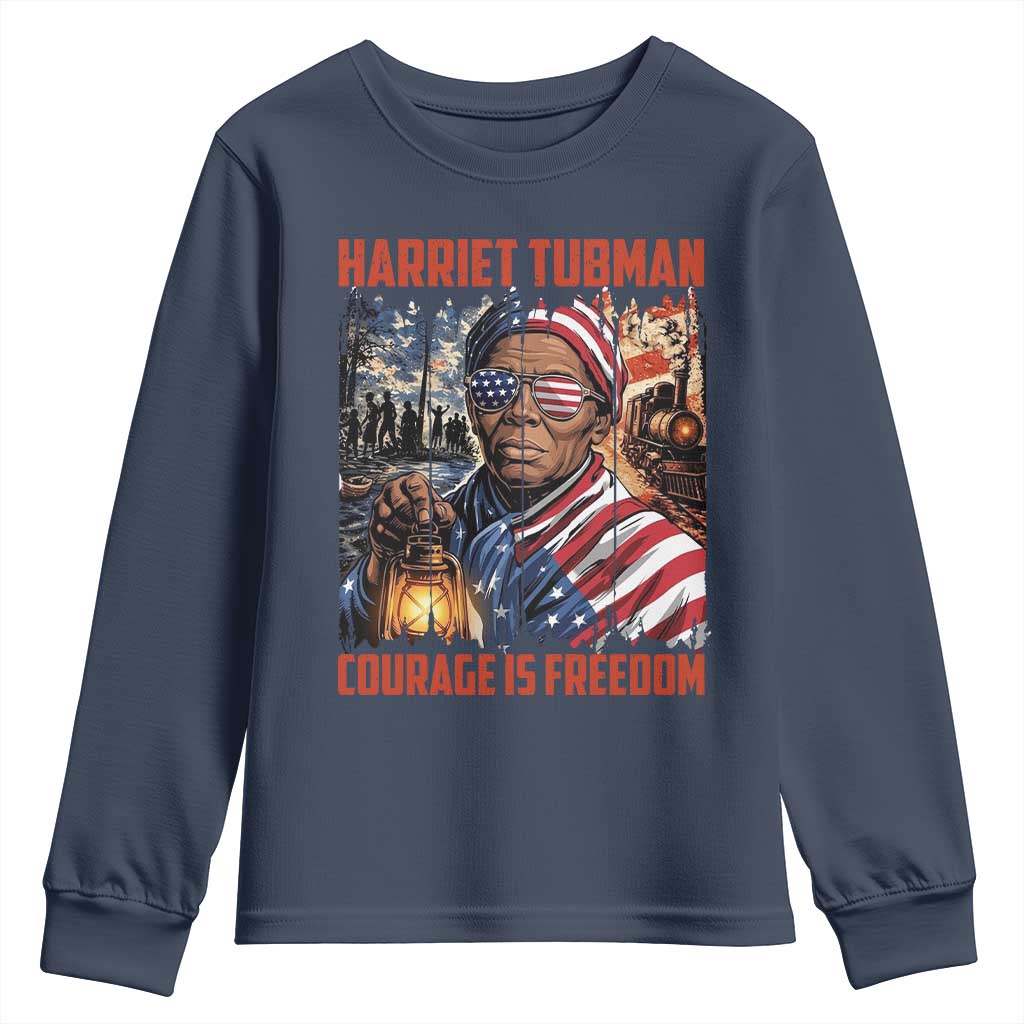 Harriet Tubman Courage Is Freedom Youth Sweatshirt Black History Gift
