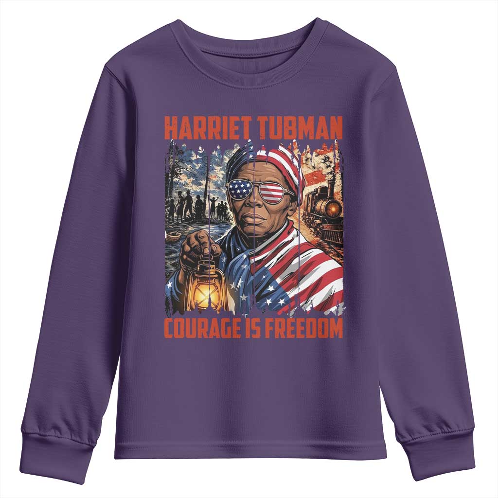 Harriet Tubman Courage Is Freedom Youth Sweatshirt Black History Gift