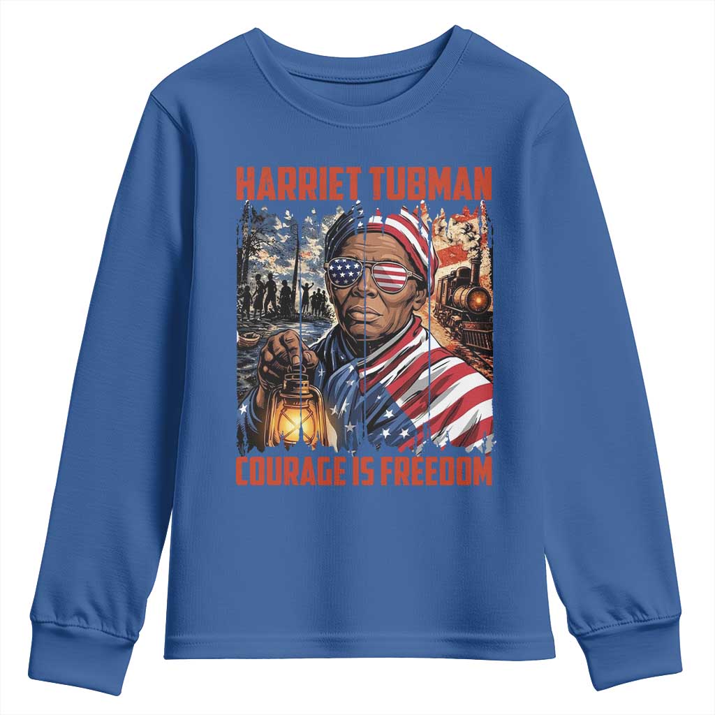 Harriet Tubman Courage Is Freedom Youth Sweatshirt Black History Gift