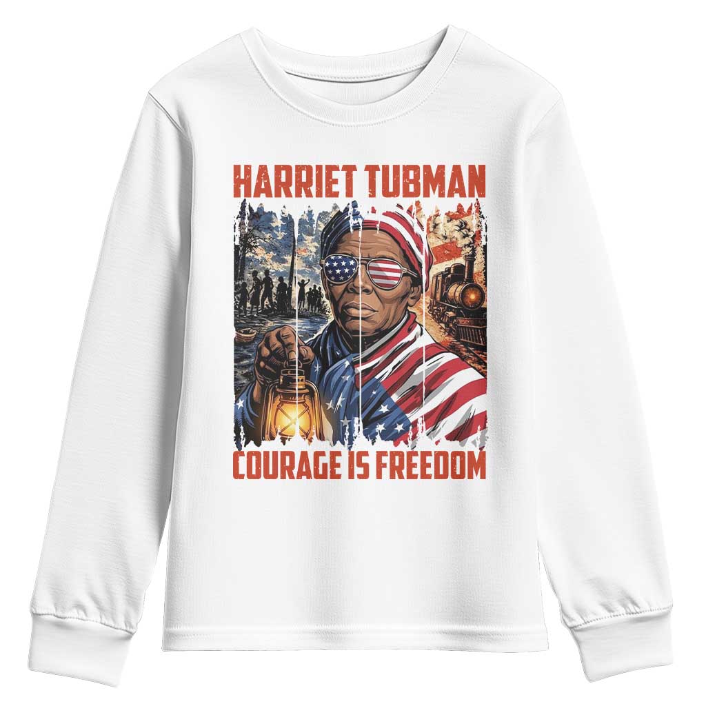 Harriet Tubman Courage Is Freedom Youth Sweatshirt Black History Gift
