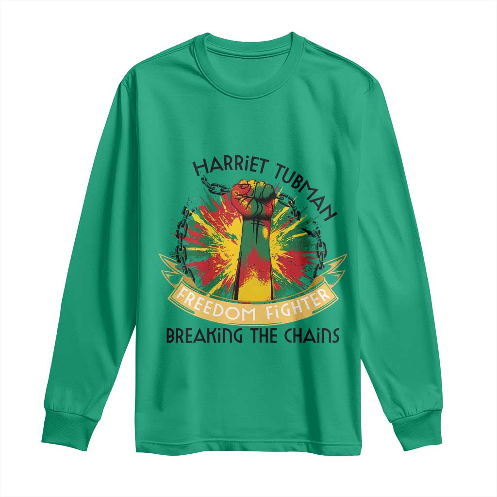 Harriet Tubman Long Sleeve Shirt Underground Railroad Hero Breaking Chains