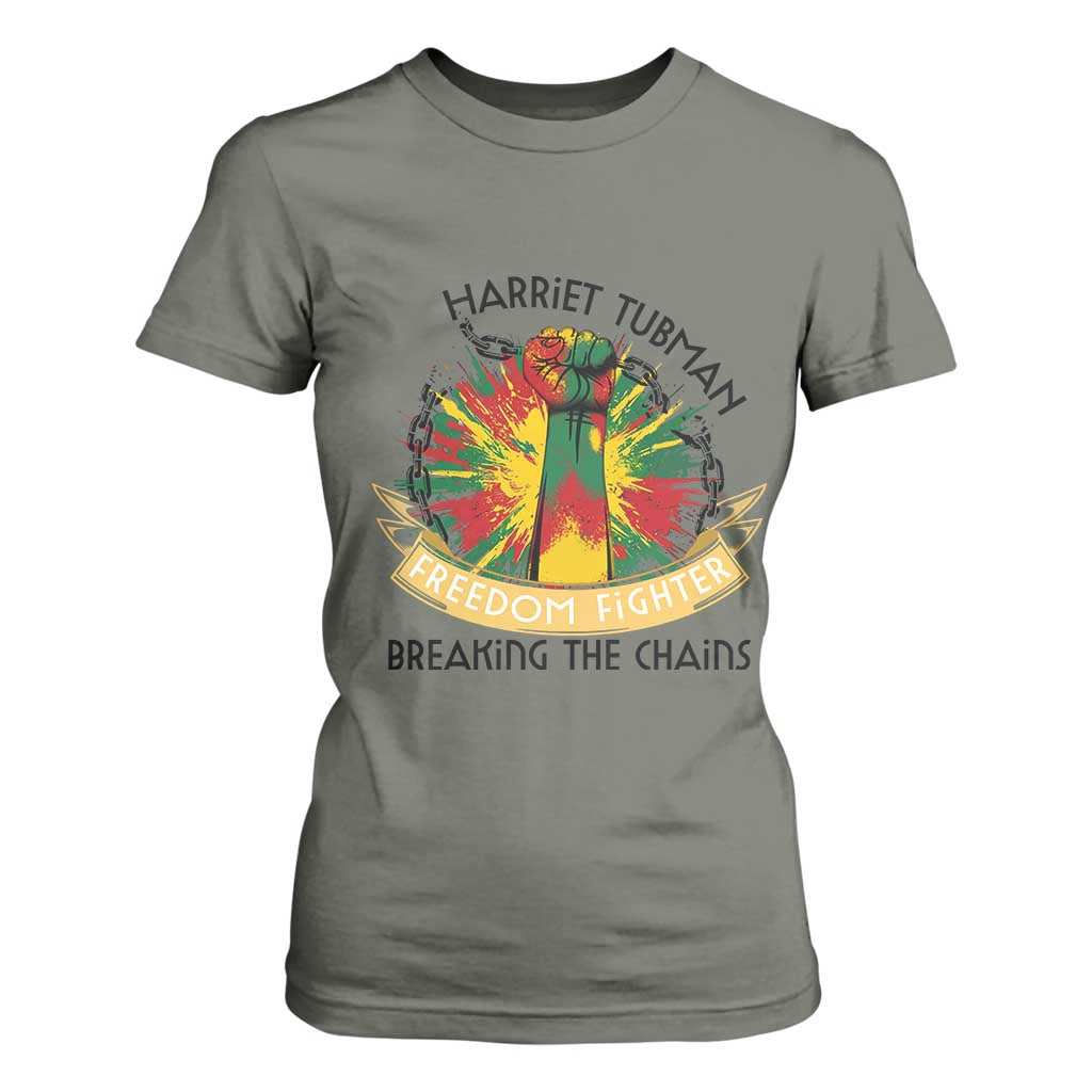 Harriet Tubman T Shirt For Women Underground Railroad Hero Breaking Chains