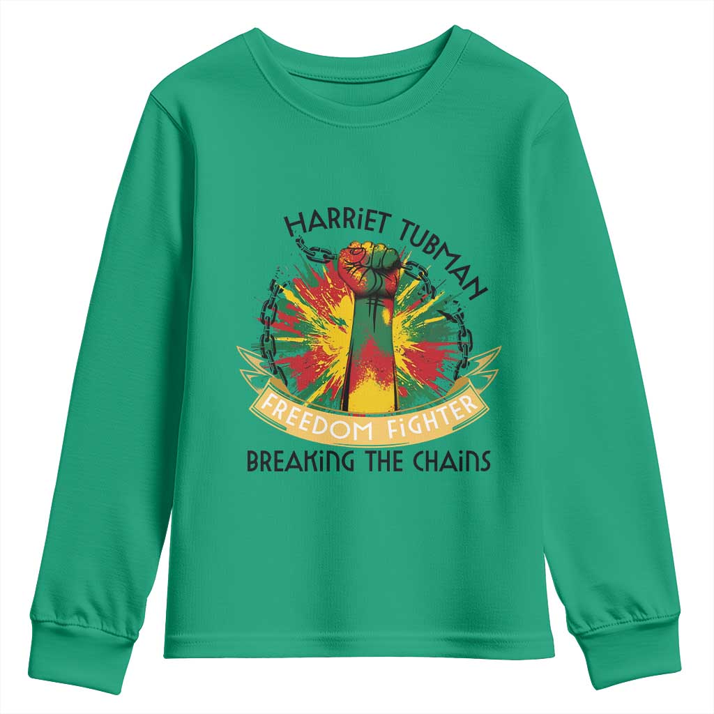 Harriet Tubman Youth Sweatshirt Underground Railroad Hero Breaking Chains