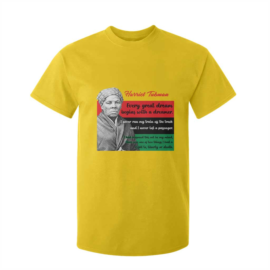 Harriet Tubman Quote T Shirt For Kid Pan African Flag Black History