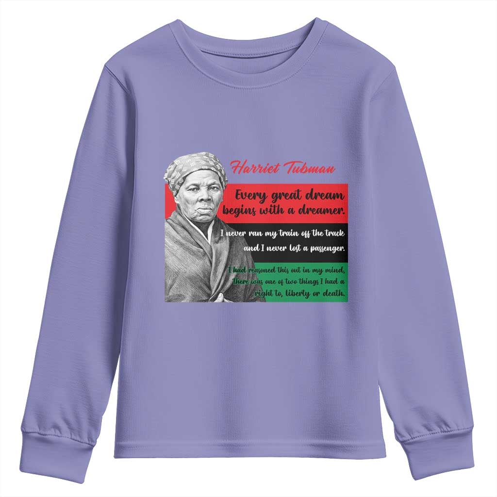 Harriet Tubman Quote Youth Sweatshirt Pan African Flag Black History