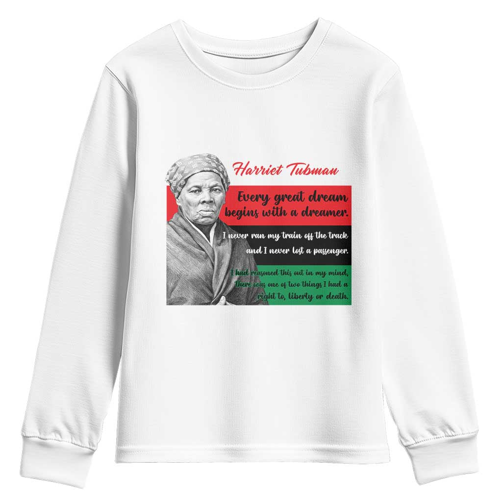 Harriet Tubman Quote Youth Sweatshirt Pan African Flag Black History