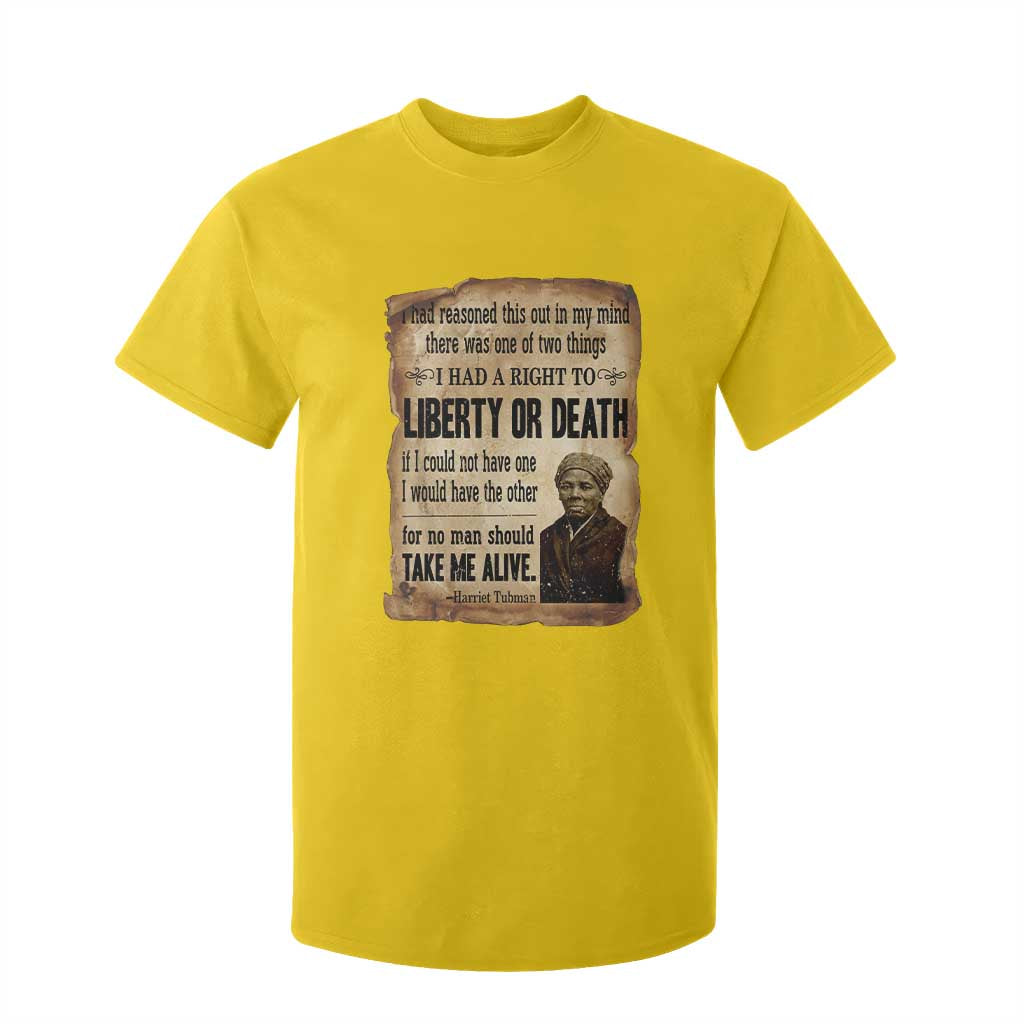 Harriet Tubman T Shirt For Kid Liberty Or Death Black History Legacy