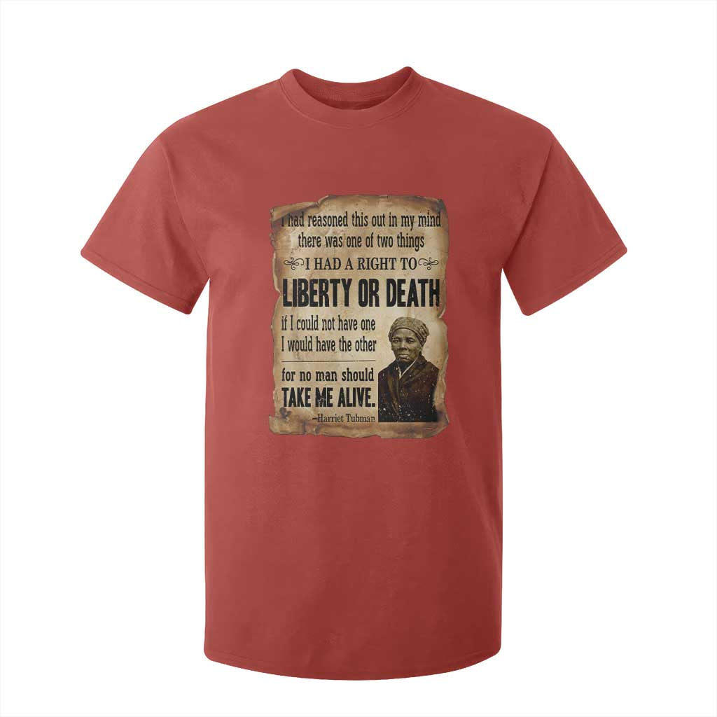 Harriet Tubman T Shirt For Kid Liberty Or Death Black History Legacy
