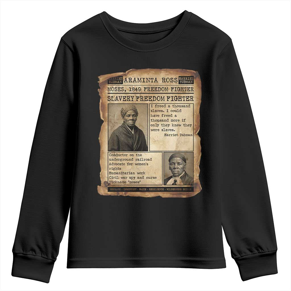 Harriet Tubman Newspaper Youth Sweatshirt Slavery Freedom Fighter Historical