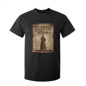 Harriet Tubman Newspaper T Shirt For Kid Strong Black Woman Leader Gift