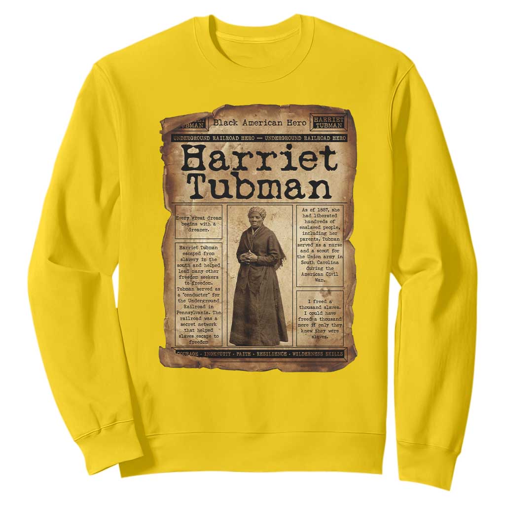 Harriet Tubman Newspaper Sweatshirt Strong Black Woman Leader Gift