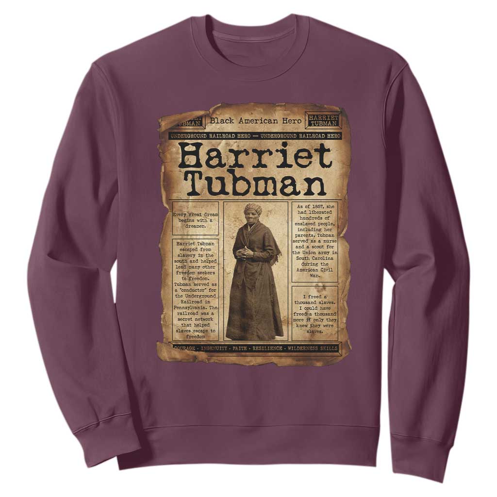 Harriet Tubman Newspaper Sweatshirt Strong Black Woman Leader Gift
