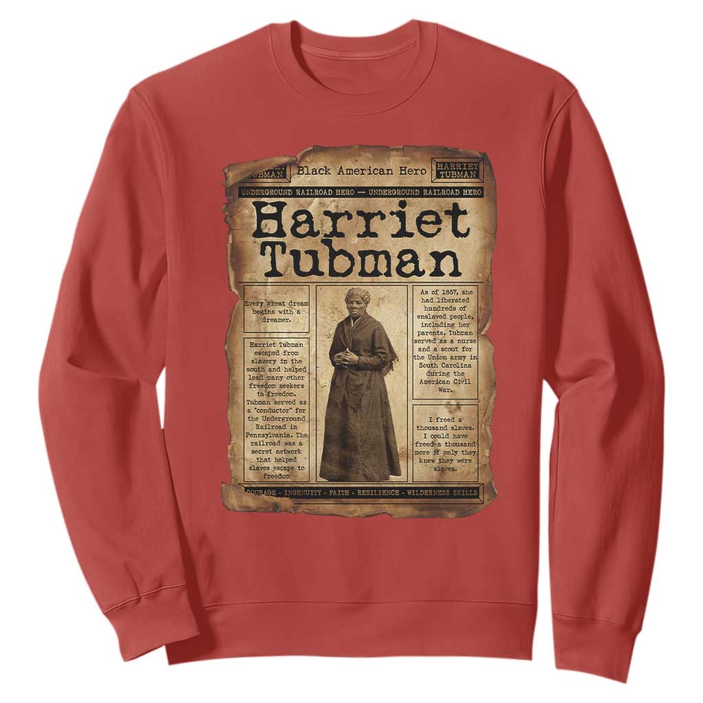 Harriet Tubman Newspaper Sweatshirt Strong Black Woman Leader Gift