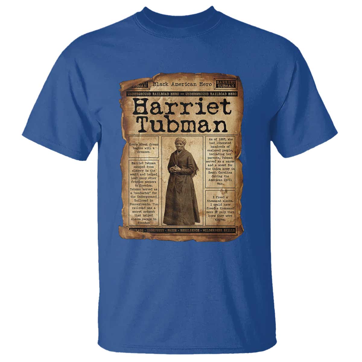 Harriet Tubman Newspaper T Shirt Strong Black Woman Leader Gift