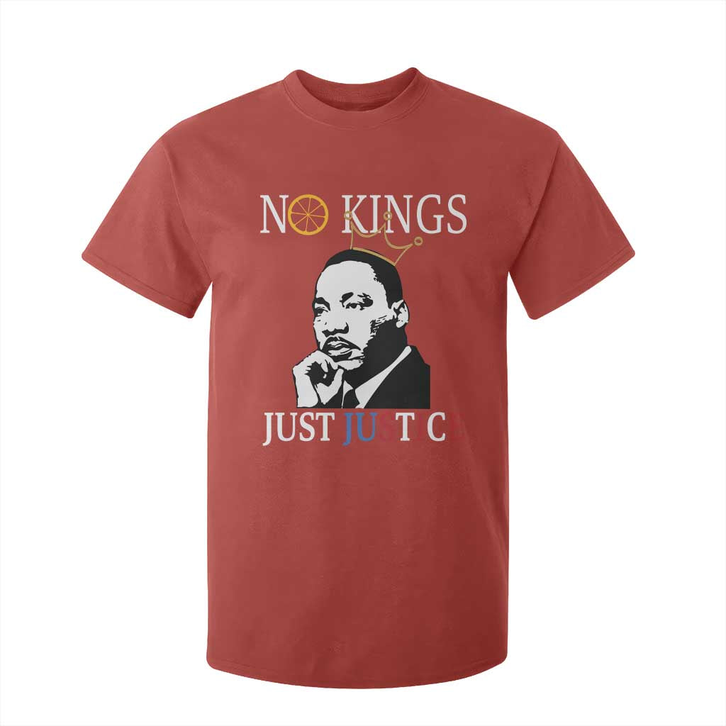Martin Luther King Jr T Shirt For Kid No Kings Just Justice - African Pride