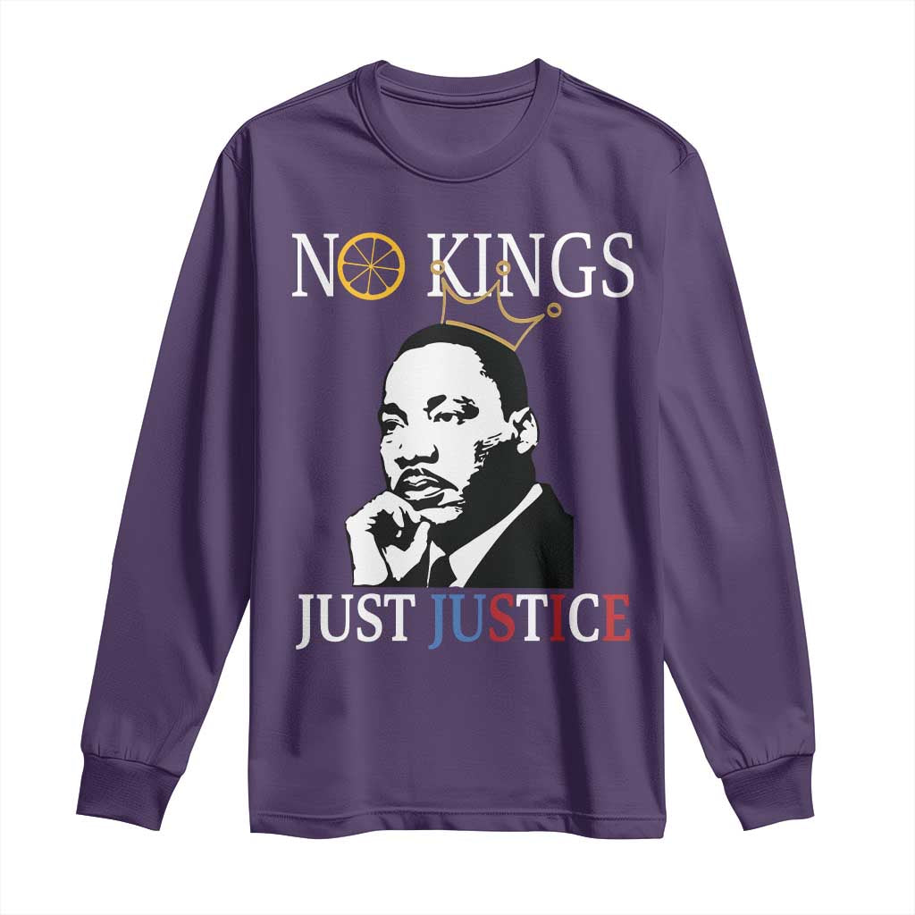Martin Luther King Jr Long Sleeve Shirt No Kings Just Justice - African Pride