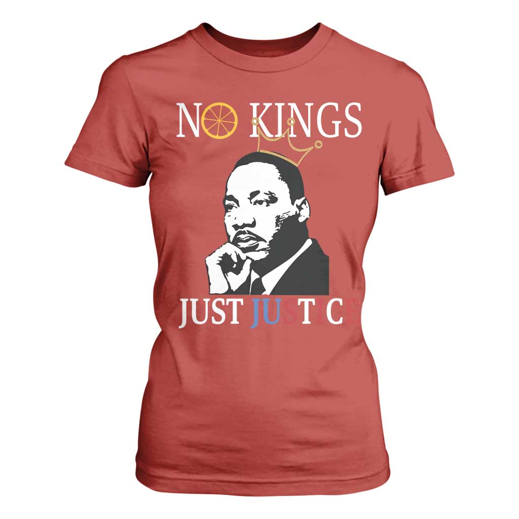 Martin Luther King Jr T Shirt For Women No Kings Just Justice - African Pride