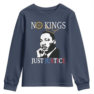 Martin Luther King Jr Youth Sweatshirt No Kings Just Justice - African Pride