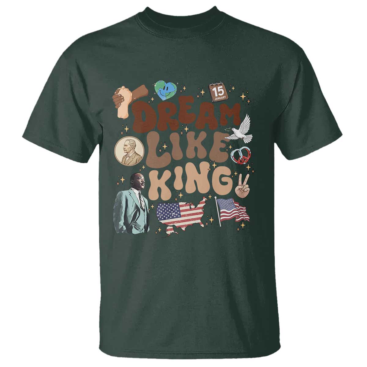 Martin Luther King Jr T Shirt Black History Melanin African American - African Pride