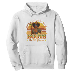 Black Cowgirl Afro Rodeo Hoodie Where Them Fans At Boots On Da Ground - African Pride