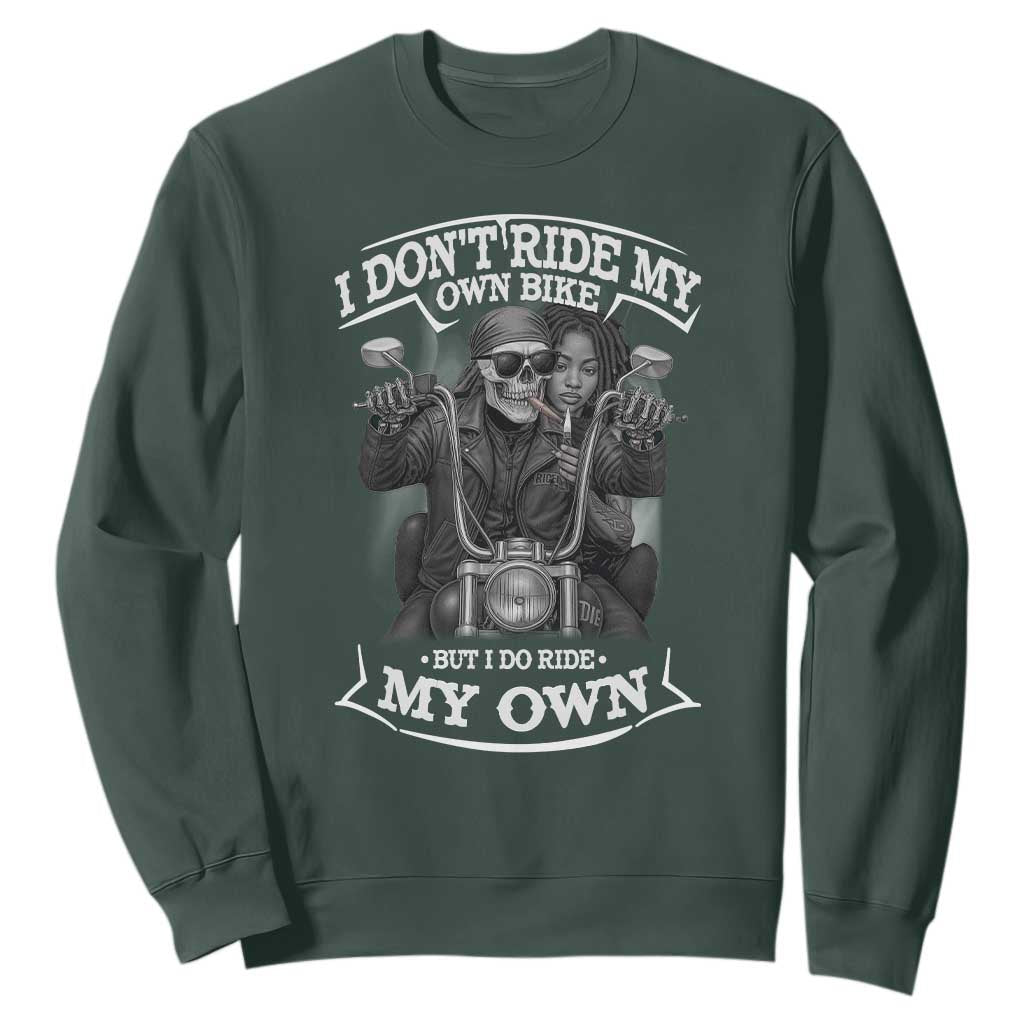 African American Motorcycle Skeleton Biker Sweatshirt - African Pride