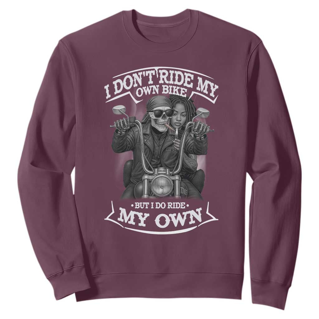 African American Motorcycle Skeleton Biker Sweatshirt - African Pride