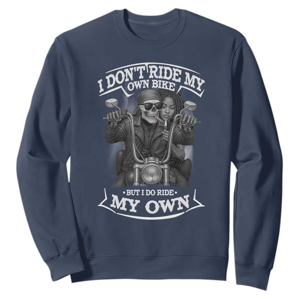 African American Motorcycle Skeleton Biker Sweatshirt - African Pride