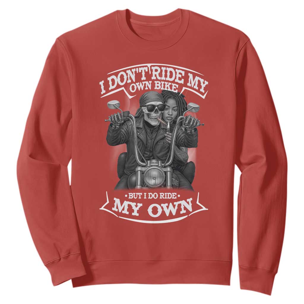 African American Motorcycle Skeleton Biker Sweatshirt - African Pride