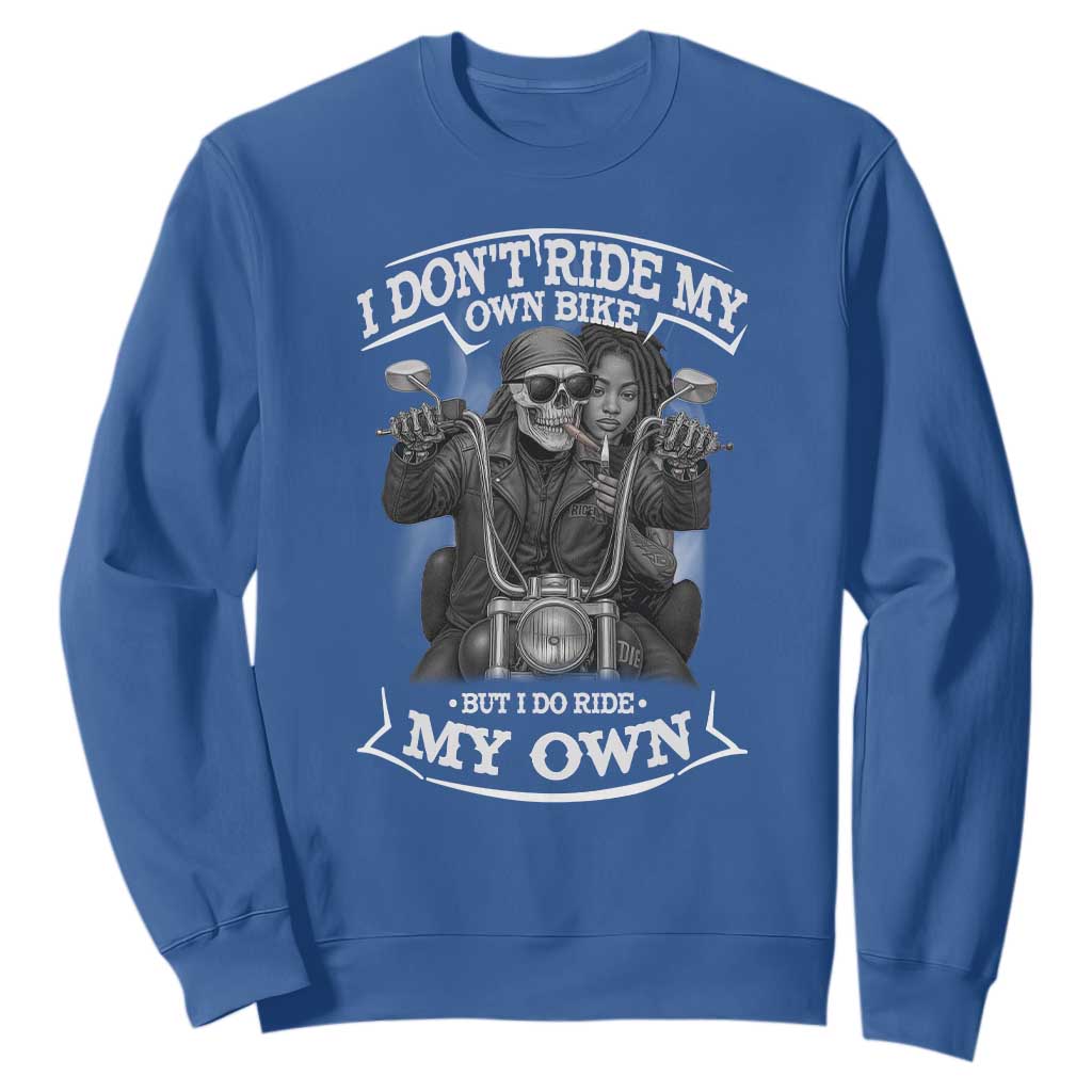 African American Motorcycle Skeleton Biker Sweatshirt - African Pride