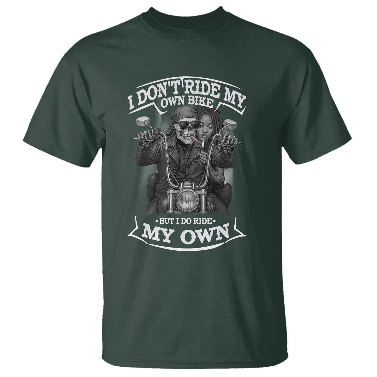 African American Motorcycle Skeleton Biker T Shirt - African Pride