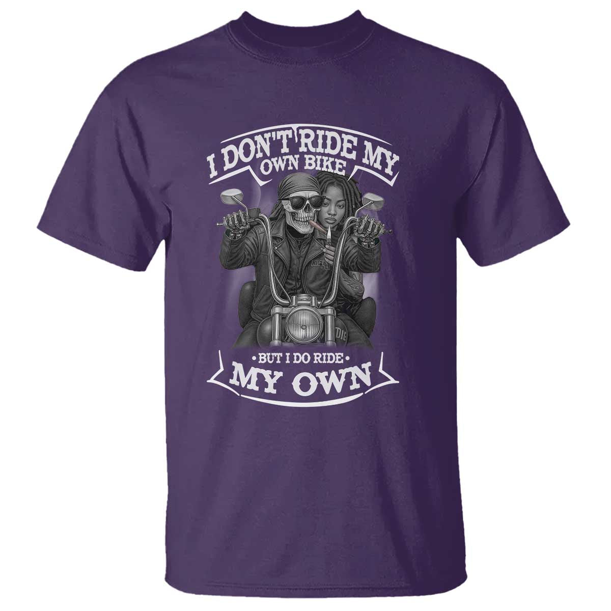 African American Motorcycle Skeleton Biker T Shirt - African Pride