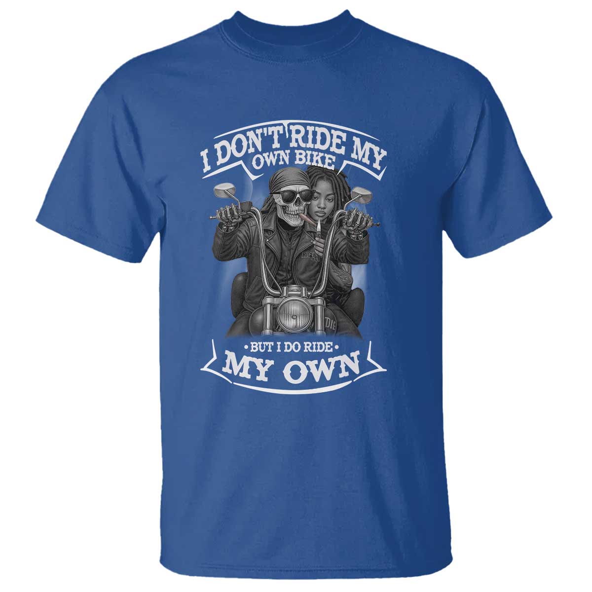 African American Motorcycle Skeleton Biker T Shirt - African Pride
