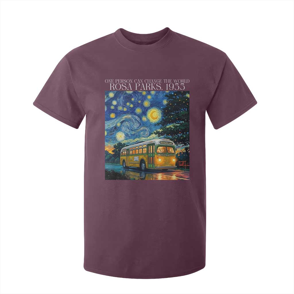 Rosa Parks T Shirt For Kid Starry Night Van Gogh Black History African