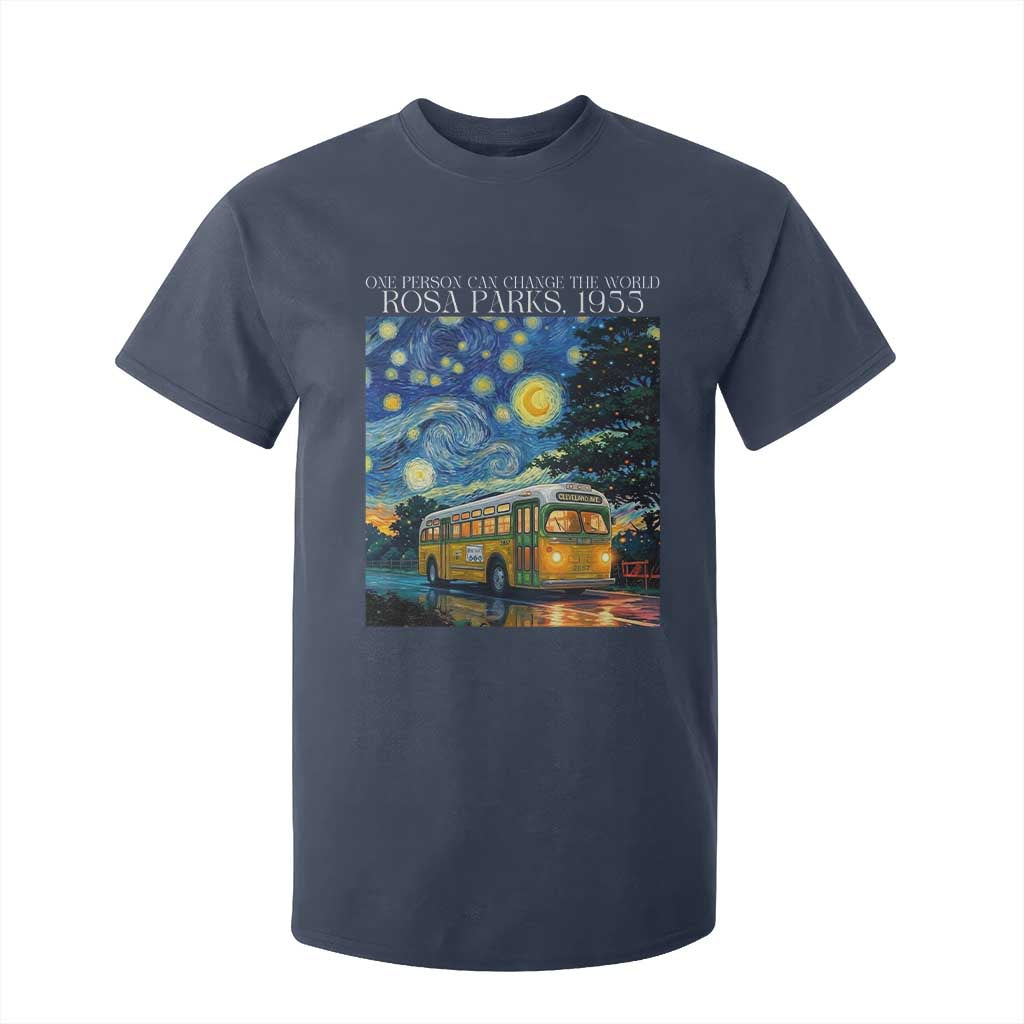 Rosa Parks T Shirt For Kid Starry Night Van Gogh Black History African